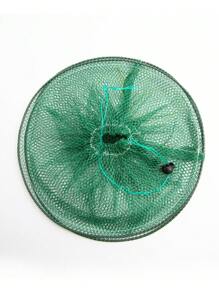 1pc Two-Layer Portable Fishing Net Crab Net Box Trap Cast Net Folding Fishing Net Fishing Tool - Green - View 1