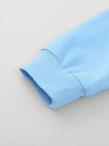 YOUQi 男嬰卡通印花休閒連帽衫和褲子套裝