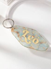 1pc Fashionable Minimalist Acrylic Zodiac Keychain, Ladies Birthday Gift Casual Car Accessories Bag Charm - Multicolor - View 19
