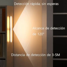 LED Stair Light Closet Lamp With Motion Sensor, Adhesive, USB Rechargeable Night Wall Lamp Light For Student Dorm Lights, Home Office, Bedroom - Yellow - View 6