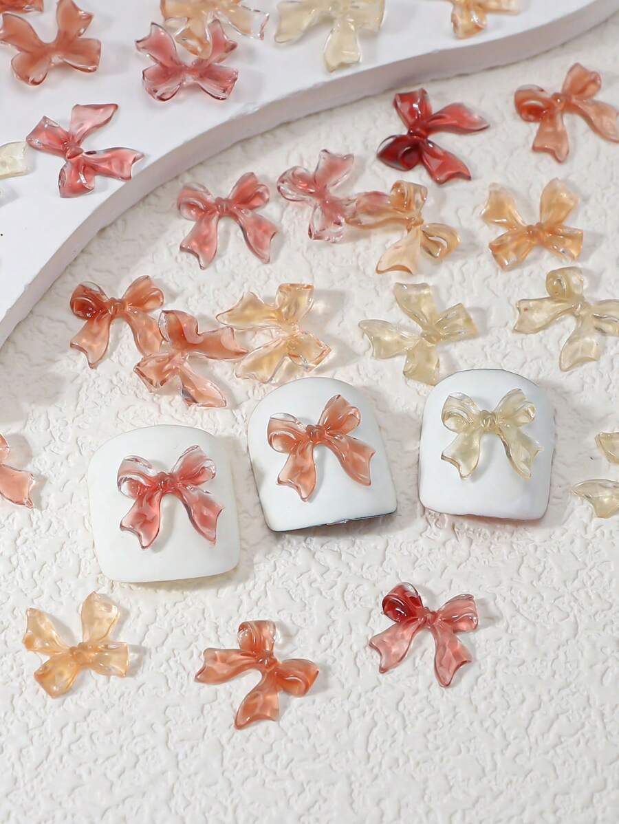 50 Stück Meerjungfrau Schönheit Nail Art Dekoration gemischte Harz Schleifen & leuchtende Schleifen Kragen Pins Kleine Accessoires Internet Prominente Heißer Stil Diy Nail Charms Nail Gems Nail Zubehör Nägel