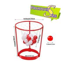 2 件装头箍篮球派对游戏，适合儿童和成人，可调节篮网头带，含 20 个球，适合狂欢派对生日派对家庭室内户外游戏 - 彩色 - 查看 2