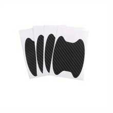 4pcs Blue Carbon Fiber Pattern Car Door Bowl Protection Sticker, Fits For Most Cars - Blue - View 10