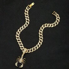 1件蝎子吊墜項鍊,星座飾品,合金材質,適合日常佩戴 - 天蠍吊墜項鍊 - 查看 5