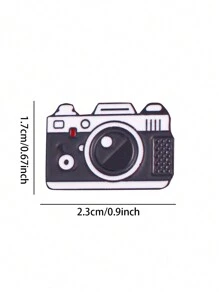 4pcs Cartoon Zinc Alloy Simple Camera Shaped Brooch Pin, Suitable For Daily Outfits Of Men And Women