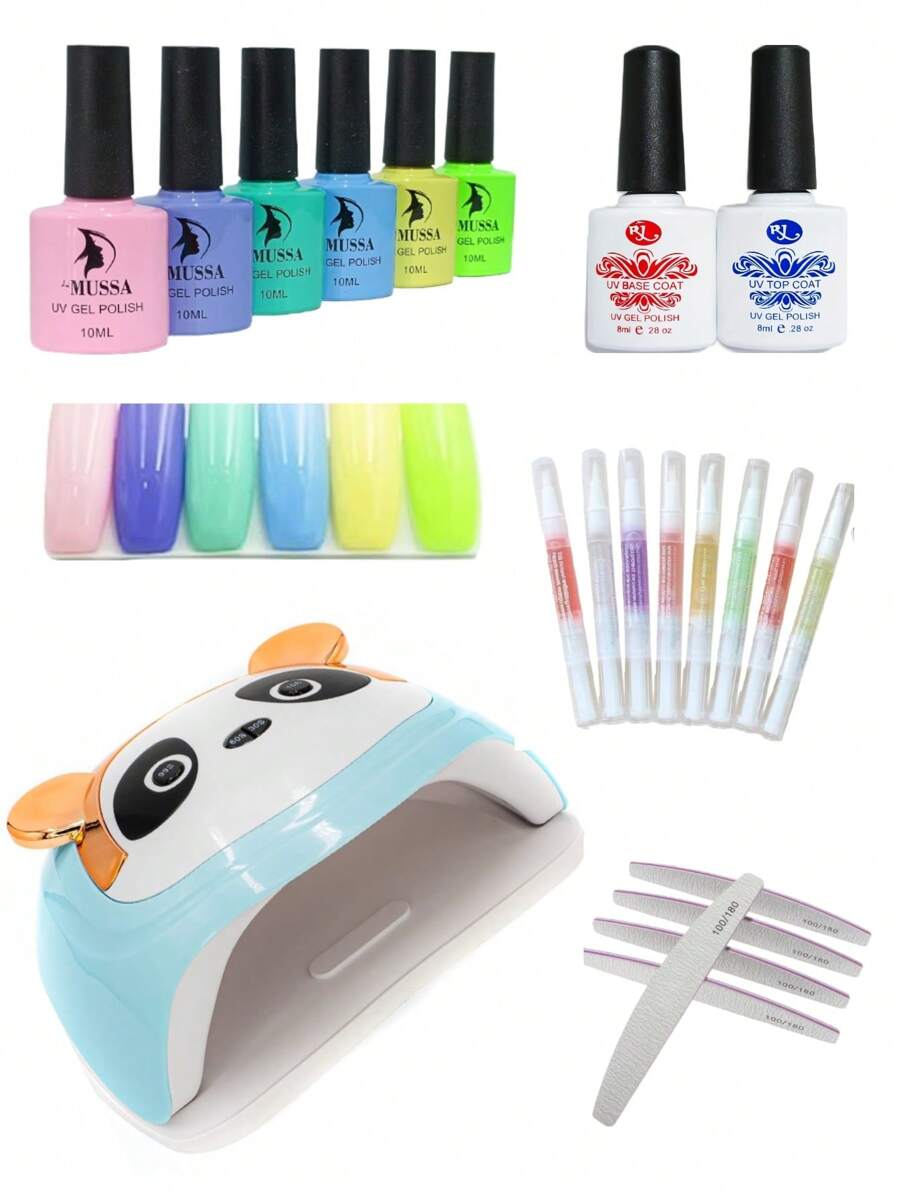 kit gel semipermanente mas lampara SUN MJ panda 288 watts - Multicolor - Ver 1