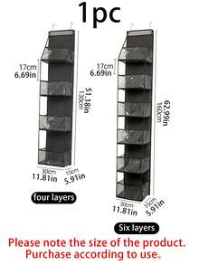 1入摺疊式掛牆收納組織袋,4/6層門掛式存儲袋,可高容量存放包包、玩具、襪子、內衣褲、帽子等衣物,可用於衣櫃、臥室、廚房