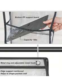 1入摺疊式掛牆收納組織袋,4/6層門掛式存儲袋,可高容量存放包包、玩具、襪子、內衣褲、帽子等衣物,可用於衣櫃、臥室、廚房