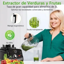 Licuadora Profesional Uso Rudo,blender Para Hielo,1800w 2l - Negro - Ver 6