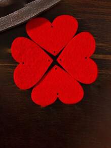 16 Stücke Hochzeitstür-Vorhang-Dekorationen, herzförmige Filz- und Vliesstoff-Blumenanhänger für romantische Innen-Hochzeiten, Valentinstag-Dekorationen, Heimdekoration, Raumdekoration, Wanddekorationsgeschenke zu Geburtstag und Abschluss - Rot - Übersicht 8