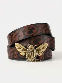 1pc Butterfly Decorated Women's Skinny Belt - Brown - View 3