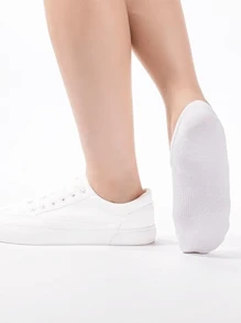 3 pairs of stockless women's and men's low cut ankle short anti slip sports running novelty casual invisible lining socks - White - View 2