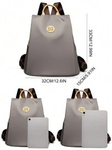 2023韓版女用防盜背包時尚休閒大品牌旅行包書包 - 灰色 - 查看 2