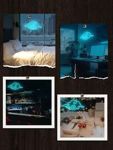 藍色雲彩霓虹牆裝飾燈,led霓虹燈牌,裝飾家居房間壁畫,有趣的霓虹燈牌,適用於臥室、男人洞、酒吧、商店、家庭聚會,藝術裝飾禮品 - 藍色 - 查看 5