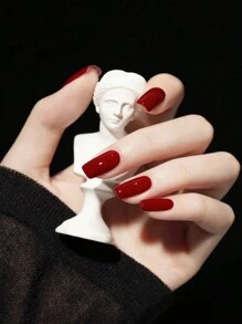 透明系列凝膠指甲油,呈現白色＆持久＆快乾＆性感亮紅色,uv Led浸泡式凝膠,1瓶10ml,適用於美甲沙龍或家用,需與哑光或軟化層相配,才可實現哑光和光澤效果 - 酒紅色 - 查看 3