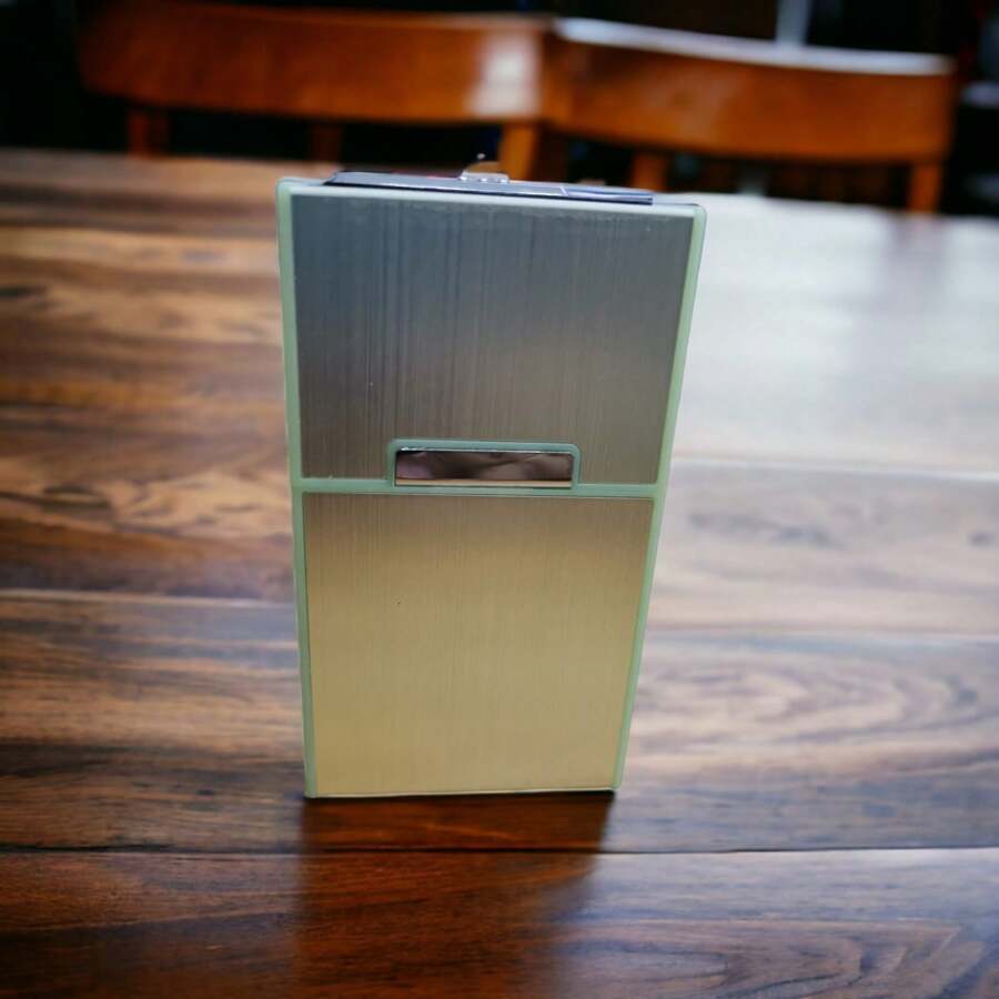 CIGARRERA CON ENCENDEDOR - Dorado - Ver 1