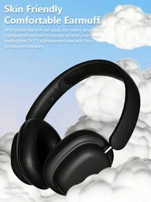 無線耳機升級版傑瑞5.3長續航電競遊戲音樂耳機 - 黑色 - 查看 1