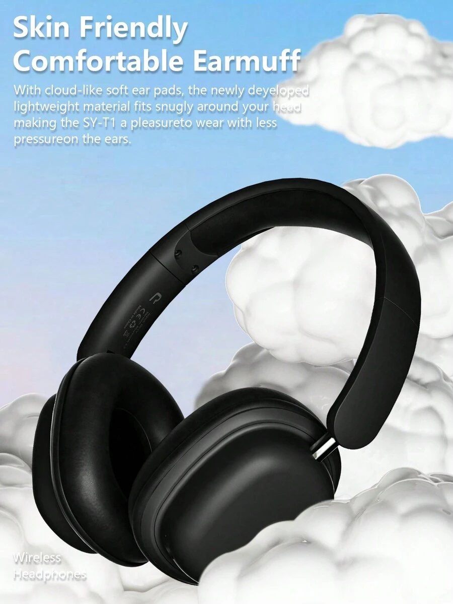 無線耳機升級版傑瑞5.3長續航電競遊戲音樂耳機 - 黑色 - 查看 1