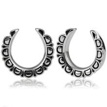 2PCS Saddle Tunnels Ear Hangers Ear Gauges Plugs Stretcher Earring Piercing Body Jewelry - Flower Saddle - View 11