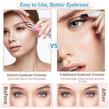 Depilador para mujer, depilación facial para mujer, recortadora de cejas, depiladora, depilación facial, afeitadora de cejas, afeitadora eléctrica para mujer, cara, cejas, axilas, vello corporal, recargable - Rosa coral - Ver 2