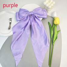 優雅風格時尚蝴蝶饅頭，布質髮夾，長款緞Ribbon蝴蝶髮夾，假日禮物，獨特派對裝飾 - 彩色 - 查看 7