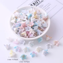 Xấp xỉ 70 cái/gói 50g Mới Biến đổi dần Acrylic Hạt Lý tưởng Để làm đồ trang sức DIY , Phụ kiện tóc Và Đồ trang trí - Hoa huệ kem Mapei - Xem 2