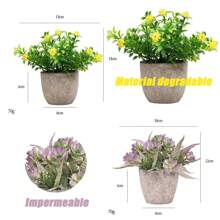 Mini Plastic Plant, Artificial Potted Plants, 6 Pieces Artificial Plants Mini Pots, Suitable For Home, Dining Table, Desk, Bathroom, Wedding Decorations - 系列1 - 查看 3