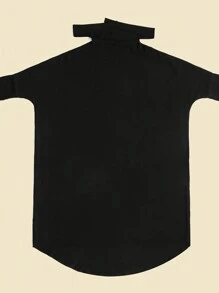 1pc Abaya & Hijab Set For Hajj, Umrah, And Mosque Use - Black - View 2