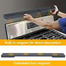 1pc Silicone Spice Rack For Kitchen Oven Top, Strong Magnetic, Detachable Design - Black - View 4