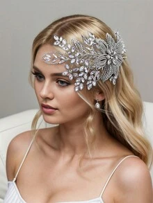 華麗的新娘髮飾手工鑲鑽頭飾,適用於女性婚禮晚會伴娘頭箍珠寶