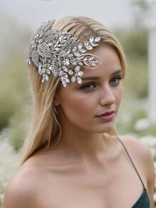 華麗的新娘髮飾手工鑲鑽頭飾,適用於女性婚禮晚會伴娘頭箍珠寶