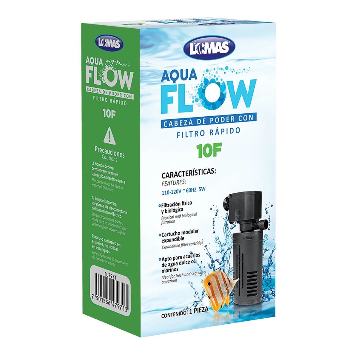 Lomas Aqua Flow 10 F快速過濾器主機,適用於水族箱 - 黑色 - 查看 1
