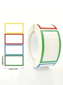 1 Roll Colorful Blank Sticker Roll For Handwritten Marking & Classifying, Suitable For Non-Stick Containers Such As Large Bottles & Spice Jars - Multicolor - View 2