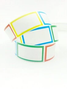 1 Roll Colorful Blank Sticker Roll For Handwritten Marking & Classifying, Suitable For Non-Stick Containers Such As Large Bottles & Spice Jars - Multicolor - View 3