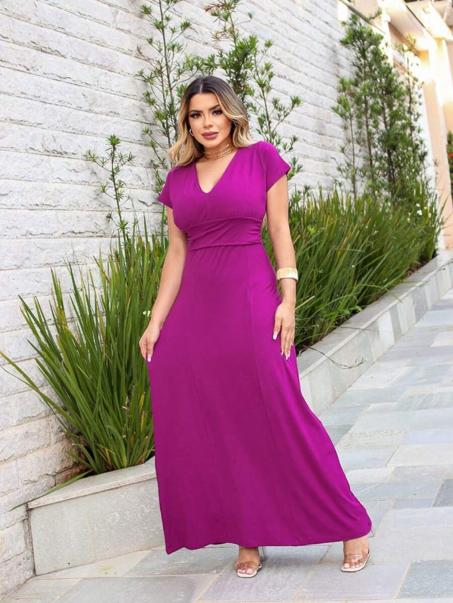 Women Dresses - 玫瑰紅 - 查看 1