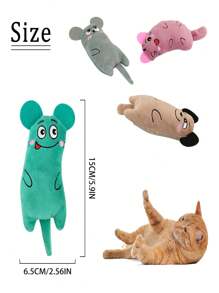 1pc Random Color Self-Playing Pet Cat Mint Teeth Cleaning Toy, Suitable For Cats And Small Dogs To Chew & Relieve Anxiety - Multicolor - View 3