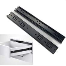 具有三重鋼珠軸承的抽屜滑軌,使用靜音平穩,適用於家庭、辦公室和衣櫃,承載能力35kg - 黑色 - 查看 1