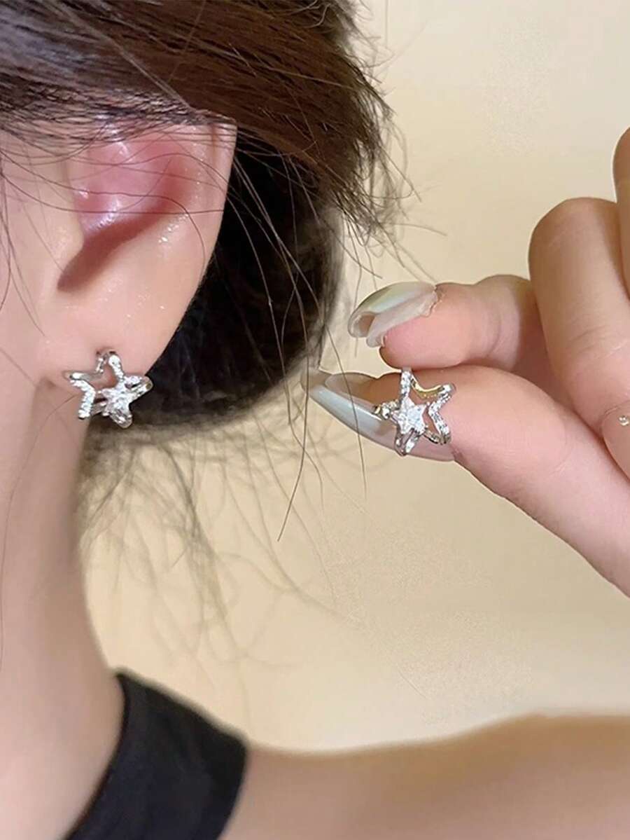 女性星形耳釘,時尚、簡約、奢華的設計,多功能時尚珠寶