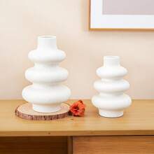 2入/1入陶瓷花瓶套裝,異形白瓷花瓶,現代乾花花瓶,毛草花瓶,波西米亞風格家居裝飾,適用於婚禮宴會客廳辦公室臥室等場合,暖居禮物