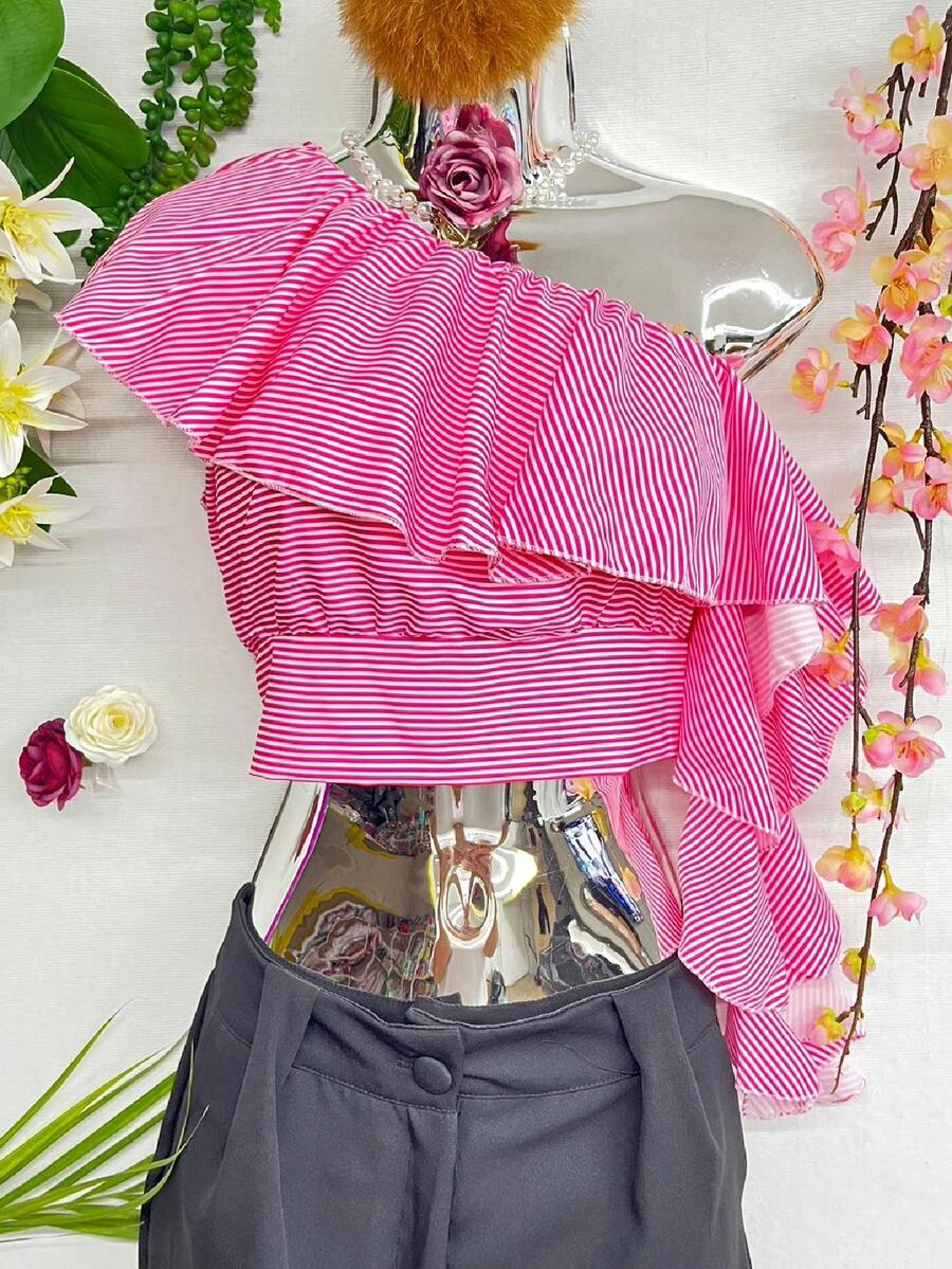 Women Tops - 玫紅色 - 查看 1
