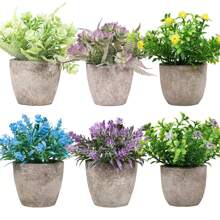 Mini Plastic Plant, Artificial Potted Plants, 6 Pieces Artificial Plants Mini Pots, Suitable For Home, Dining Table, Desk, Bathroom, Wedding Decorations - 系列1 - 查看 1