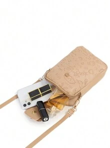 垂直手机包，斜挎包，流苏装饰斜挎包，皇冠设计单肩包