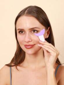 1 Miếng Hình bán nguyệt Gel silica Bút kẻ mắt Khiên Đối với Đang xin Trang điểm Mắt , Lông mi Kem long mi Và Người mới bắt đầu - Màu tím - Xem 4