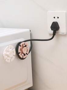 2 件/套創意塑膠家用插頭座適用於耳機、包包、珠寶無痕掛鉤和繞線器 - 彩色 - 查看 2
