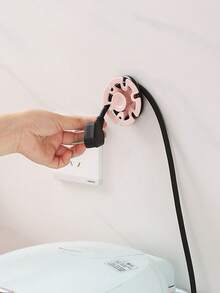 2 件/套創意塑膠家用插頭座適用於耳機、包包、珠寶無痕掛鉤和繞線器 - 彩色 - 查看 4