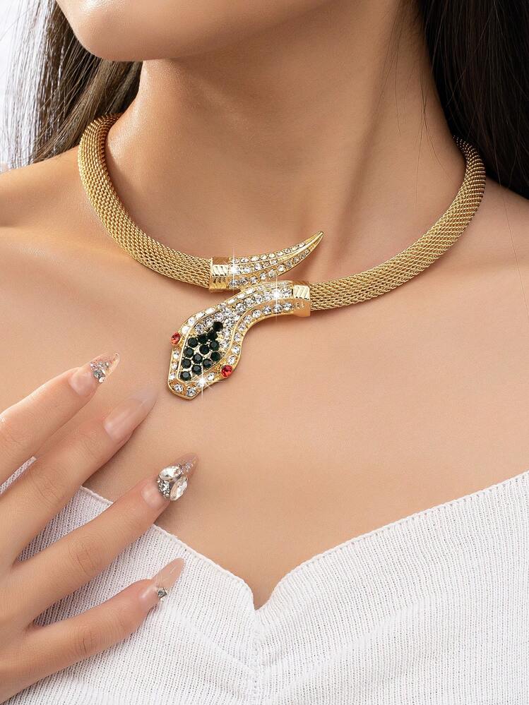 Collana Con Ciondolo Serpente In Argento Retrò, Catena Regolabile, Gioiello Per Donna E Ragazza