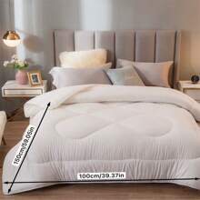 1pc Multi-Layer Thick Velvet Comforter - Ultra Soft And Breathable Down Alternative Quilt, Machine Washable, Warm For Fall And Winter, For A Cozy Bedroom In All Seasons - White - View 5