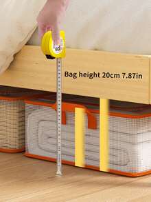 1個透明收納袋,可收納衣物和棉被,適用於衣櫃和床底。pvc材料防水防潮 - 橘色 - 查看 8