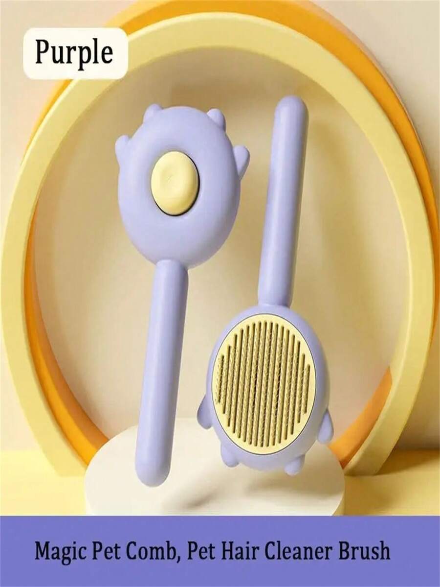 Cat & Dog Grooming Tool - Self-Cleaning Brush Removes Pet Hair For Home Pets,Manufacturer Wholesale - Purple - View 1