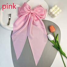 優雅風格時尚蝴蝶饅頭，布質髮夾，長款緞Ribbon蝴蝶髮夾，假日禮物，獨特派對裝飾 - 彩色 - 查看 9